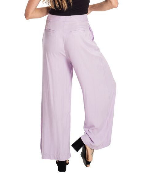 Calça Feminina Pantalona Viscose Sarjada Endless Lilás