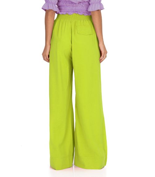 Calça Feminina Pantalona Em Sarja Endless Verde