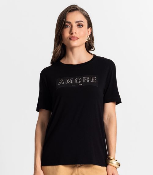 Blusa Feminina Manga Curta Endless Preto