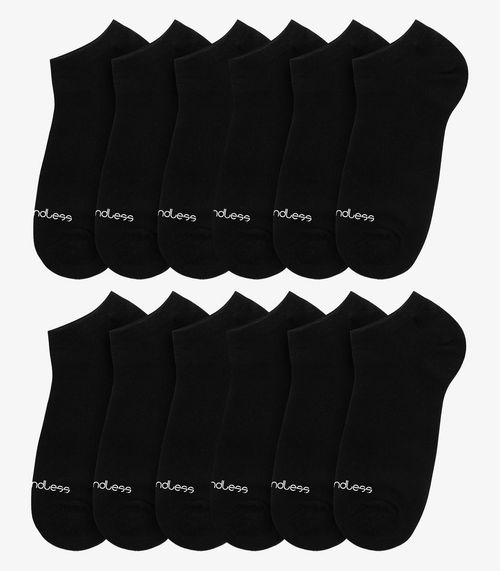 Kit 12 Pares De Meias Soquete Adulto Endless Preto