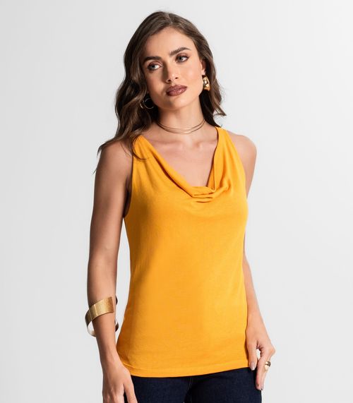 Regata Feminina Decote Degagê Endless Amarelo