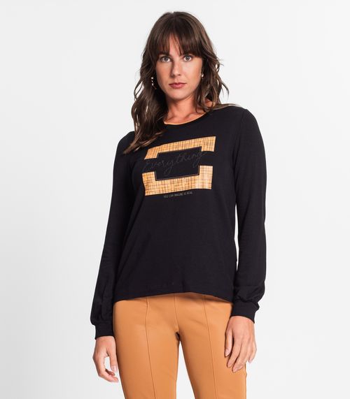 Blusa Manga Longa Feminino Endless Preto