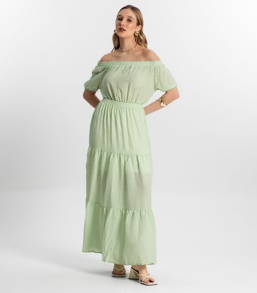 Vestido Longo Em Air Flow Endless Verde