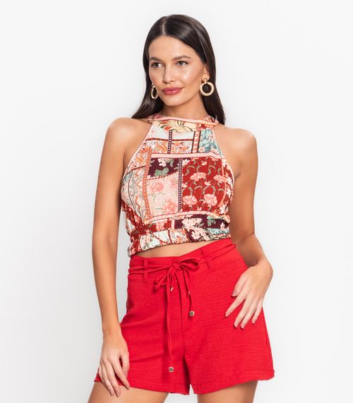 Blusa De Alça Feminina Estampada Endless Vermelho