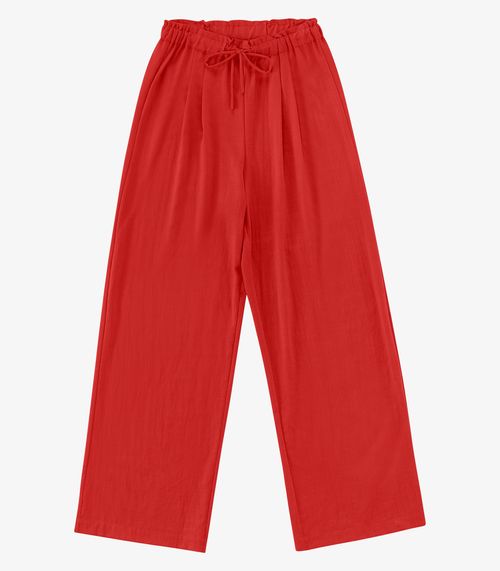 Calça De Viscose Rajada Feminina Endless Vermelho