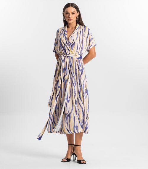 Vestido Feminino Midi de Viscose Endless Bege