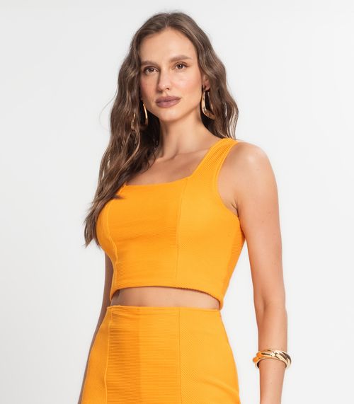Conjunto Feminino Cropped E Shorts Saia Endless Laranja
