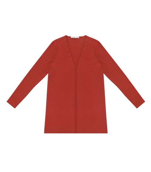 Cardigan Feminino Ribana Canelada Endless Vermelho