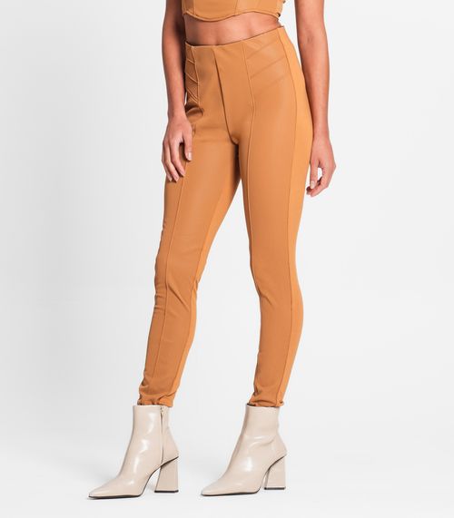 Legging Feminina Em Suede Endless Marrom