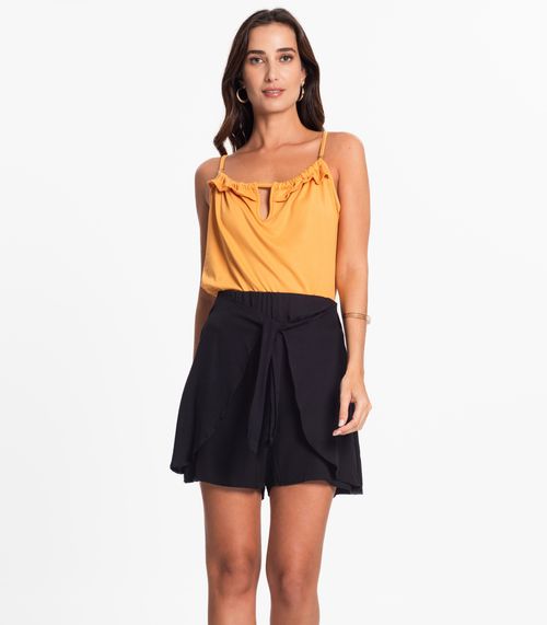 Shorts Feminino Faixa Dupla Viscose Endless Preto