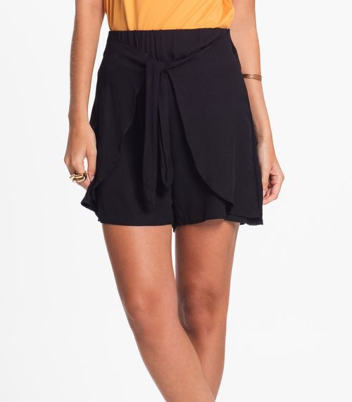 Shorts Feminino Faixa Dupla Viscose Endless Preto
