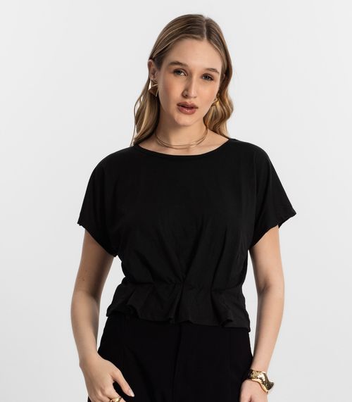 Blusa Feminina Com Pregas Endless Preto