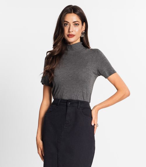 Blusa Feminina Gola Alta Endless Cinza
