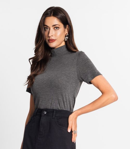 Blusa Feminina Gola Alta Endless Cinza