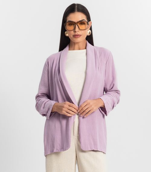 Blazer Feminino Em Linho Strong Endless Roxo