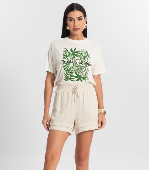 Shorts Feminino Linho Strong Endless Bege