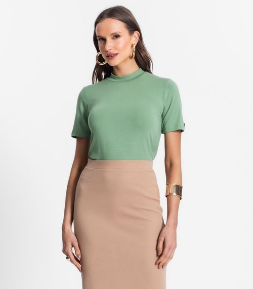 Blusa De Viscotorcion Básica Feminina Endless Verde