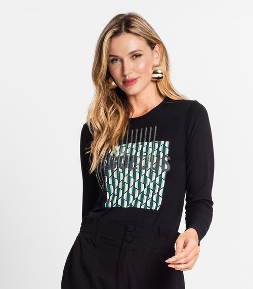 Blusa Feminina Manga Longa Endless Preto