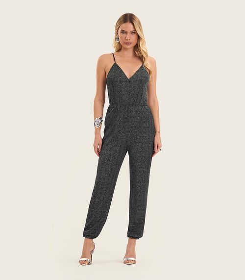 Macacão Feminino Em Lurex Endless Cinza