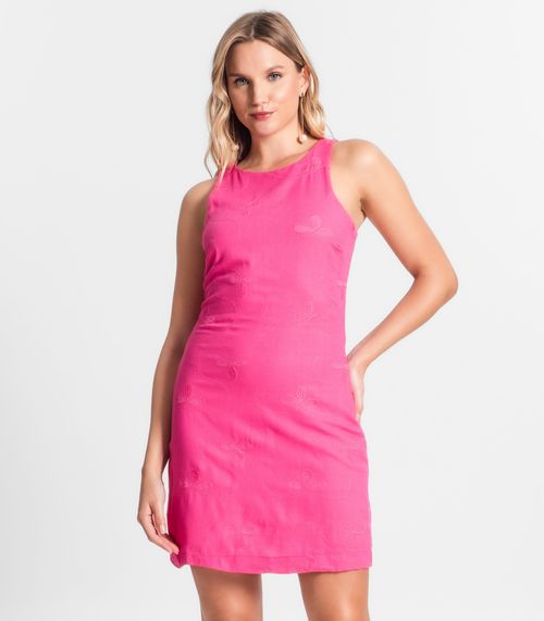 Vestido Curto De Linho Feminino Endless Rosa