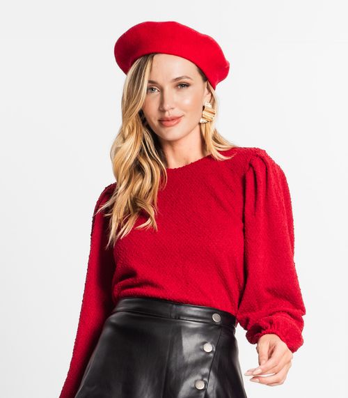 Moletom Feminino Em Tricot Pop Endless Vermelho