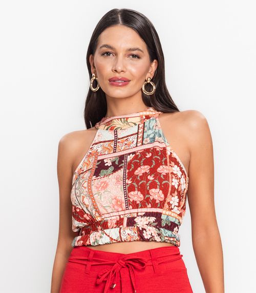 Blusa De Alça Feminina Estampada Endless Vermelho