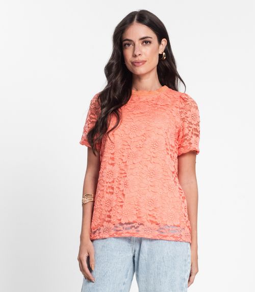 Blusa Feminina De Renda Endless Laranja