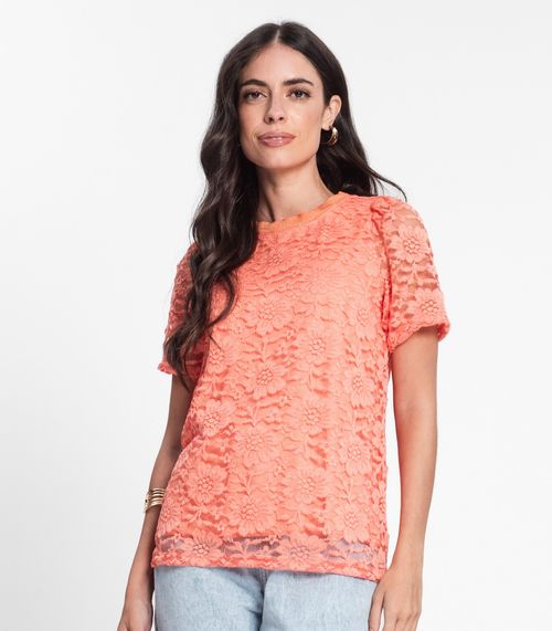 Blusa Feminina De Renda Endless Laranja