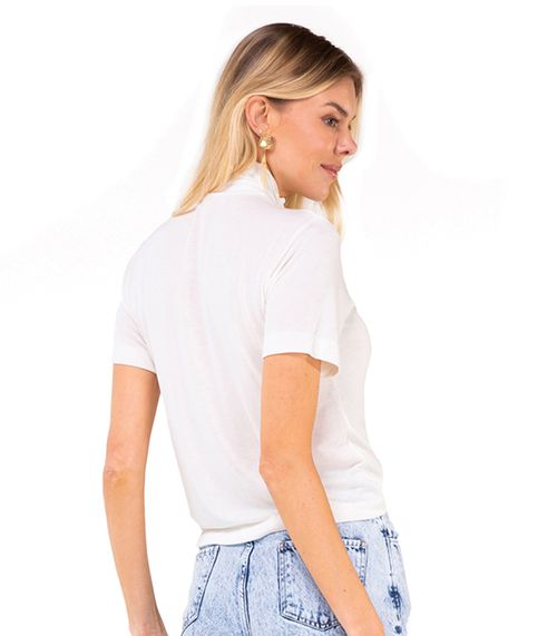 Blusa Feminina Gola Alta Endless Off White