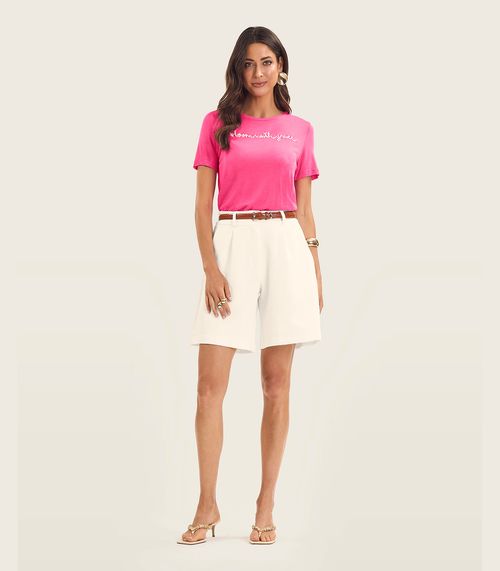 Camiseta De Visco Tricot Feminina Endless Rosa