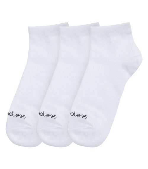 Kit 3 Pares De Meias Cano Curto Adulto Endless Branco