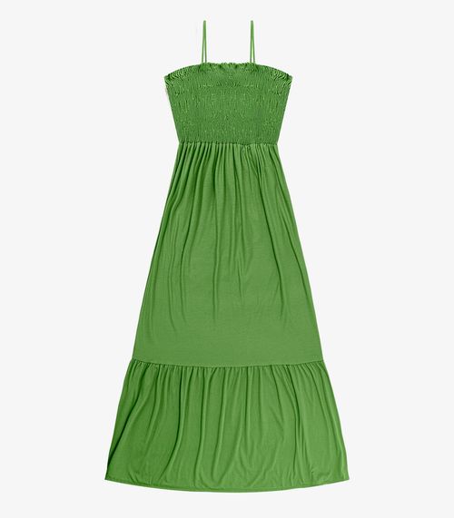Vestido Midi Feminino Decote Quadrado Endless Verde