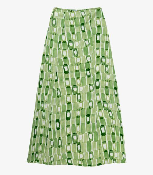 Saia Longa Feminina Estampada Endless Verde