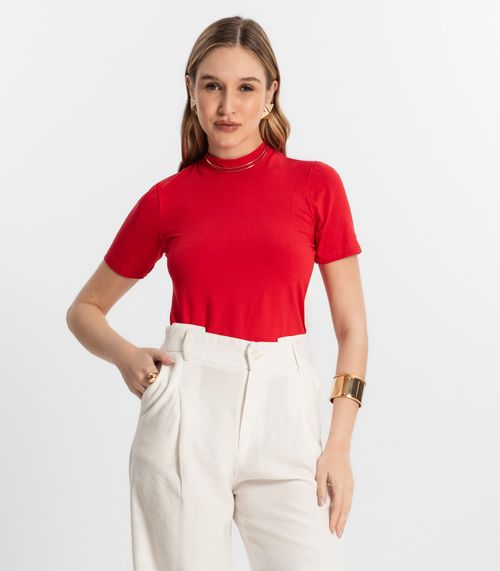 Blusa De Viscotorcion Básica Feminina Endless Vermelho