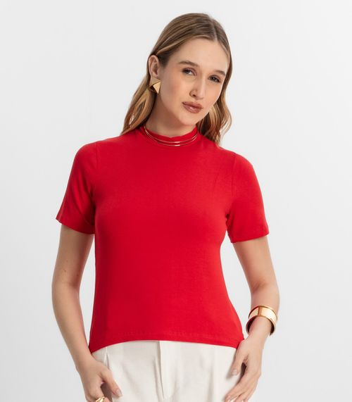 Blusa De Viscotorcion Básica Feminina Endless Vermelho