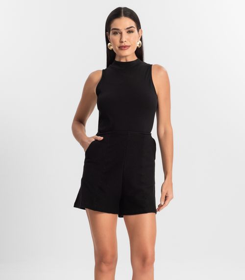 Shorts Feminino Em Moletinho Endless Preto