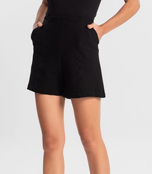 Shorts Feminino Em Moletinho Endless Preto