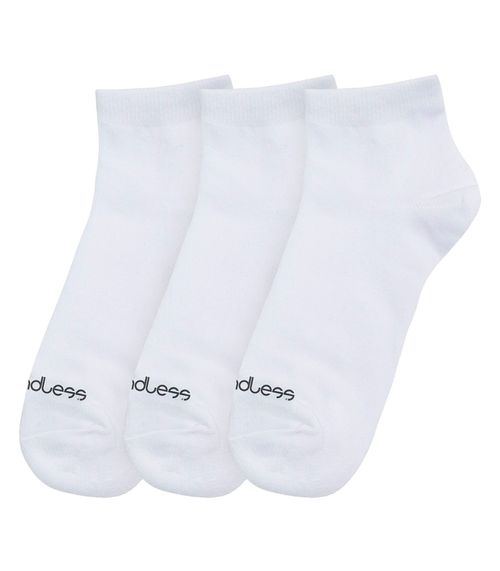 Kit 3 Pares De Meias Cano Curto Adulto Endless Branco