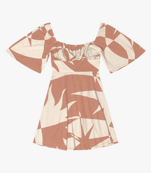 Vestido Feminino Estampado Endless Marrom