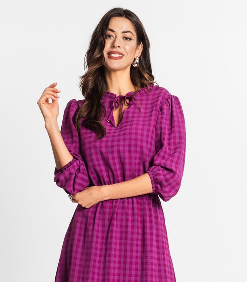 Vestido Midi Feminino Manga Longa Endless Roxo