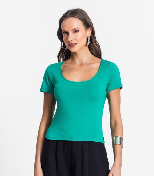 Blusa De Viscotorcion Decote Feminino Endless Verde