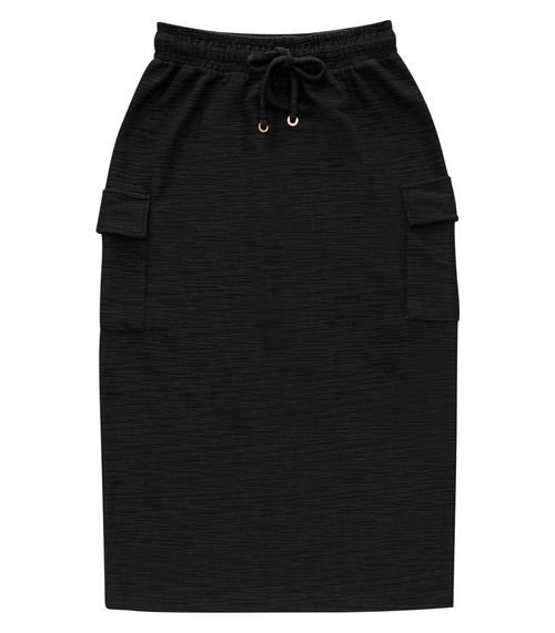 Saia Feminina Midi Endless Preto