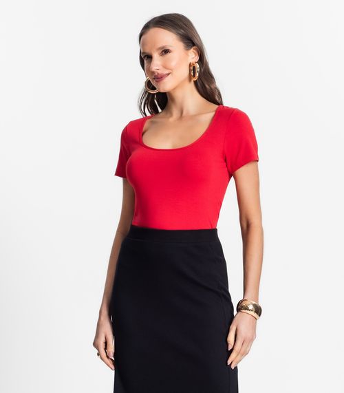 Blusa De Viscotorcion Decote Feminino Endless Vermelho