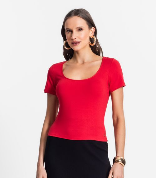 Blusa De Viscotorcion Decote Feminino Endless Vermelho