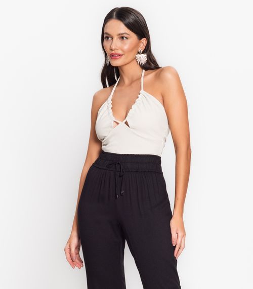 Top Feminino De Alça Endless Bege