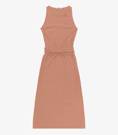 Vestido Midi Feminino Com Cinto Endless Marrom