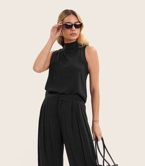 Regata Feminina Gola Alta Endless Preto