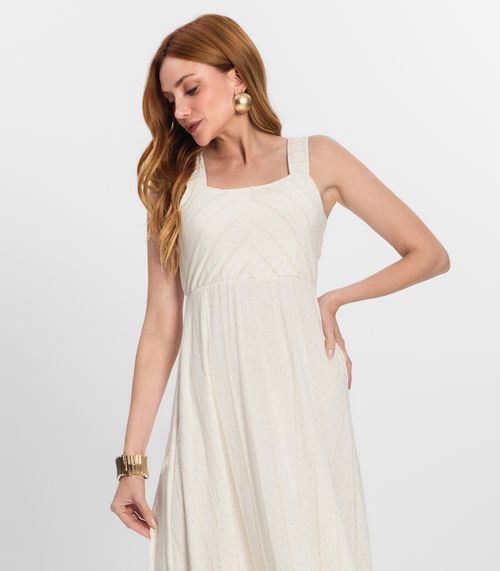 Vestido Longo Em Vicolinho Endless Bege