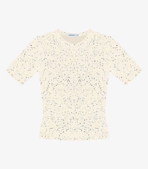 Blusa Feminina Manga Curta em Ribana Endless Bege