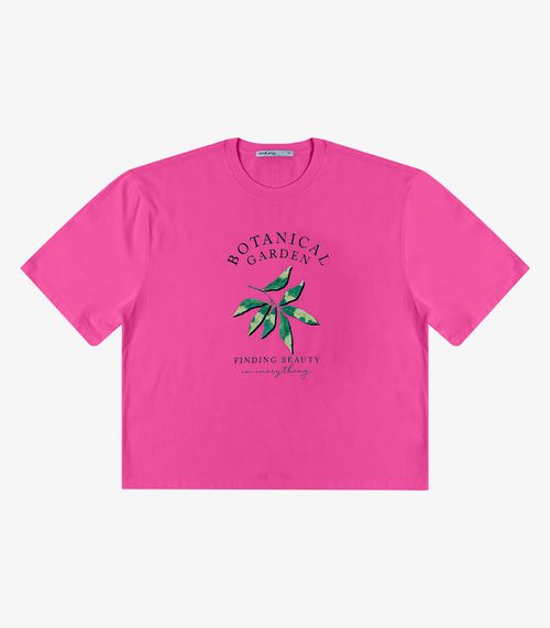 Camiseta Feminino Manga Curta Meia Malha Endless Rosa